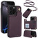 iPhone 16 Pro Max Crossbody Dual-Buckle Wallet Back Leather Phone Case - Dark Purple