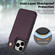 iPhone 16 Pro Max Crossbody Dual-Buckle Wallet Back Leather Phone Case - Dark Purple
