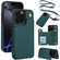 iPhone 16 Pro Max Crossbody Dual-Buckle Wallet Back Leather Phone Case - Green
