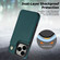 iPhone 16 Pro Max Crossbody Dual-Buckle Wallet Back Leather Phone Case - Green