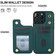 iPhone 16 Pro Max Crossbody Dual-Buckle Wallet Back Leather Phone Case - Green