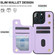 iPhone 16 Pro Max Crossbody Dual-Buckle Wallet Back Leather Phone Case - Light Purple