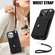 iPhone 16 Pro Max Crossbody Rhombic Horizontal Wallet Leather Phone Case - Black