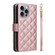 iPhone 16 Pro Max Crossbody Rhombic Zipper Tower Buckle Leather Phone Case with Lanyard - Rose Gold