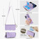 iPhone 16 Pro Max Crossbody Ring Multifunctional Wallet Leather Phone Case - Purple