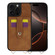 iPhone 16 Pro Max Crossbody Skin Card Bag Lanyard Phone Case - Brown