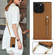 iPhone 16 Pro Max Cross-body Zipper Square Phone Case - Brown