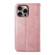 iPhone 16 Pro Max Cubic Grid Calf Texture Magnetic Leather Phone Case - Rose Gold
