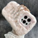 iPhone 16 Pro Max Cute Embroidery Plush Silicone Phone Case - Pink Alphabet