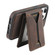 iPhone 16 Pro Max Denior D18 Skin Feel Rotating Holder MagSafe Detachable Card Slot Phone Case - Brown