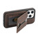 iPhone 16 Pro Max Denior D18 Skin Feel Rotating Holder MagSafe Detachable Card Slot Phone Case - Brown