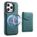 iPhone 16 Pro Max Denior D20 Skin Feel MagSafe Holder Detachable Card Slot Phone Case - Blue