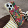 iPhone 16 Pro Max Denior D24 Paint MagSafe Card Slot Phone Case - Green Sunflower