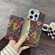 iPhone 16 Pro Max Denior D24 Paint MagSafe Card Slot Phone Case - Green Sunflower