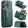 iPhone 16 Pro Max DG.MING M5 Series Zip RFID Multi Card Detachable Leather Phone Case - Green