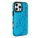iPhone 16 Pro Max Double Buckle Butterfly Embossing PU Phone Case - Blue