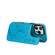 iPhone 16 Pro Max Double Buckle Butterfly Embossing PU Phone Case - Blue