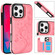iPhone 16 Pro Max Double Buckle Butterfly Embossing PU Phone Case - Pink