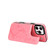 iPhone 16 Pro Max Double Buckle Butterfly Embossing PU Phone Case - Pink