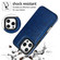 iPhone 16 Pro Max Double Buckle Crazy Horse Texture PU Phone Case - Blue
