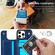 iPhone 16 Pro Max Double Buckle Crazy Horse Texture PU Phone Case - Blue