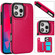 iPhone 16 Pro Max Double Buckle Crazy Horse Texture PU Phone Case - Rose Red