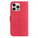 iPhone 16 Pro Max Dual-Folded S-shape Leather Phone Case - Rose Red