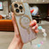 iPhone 16 Pro Max Dual-Love Leaves Gradient Glitter Bracelets Magsafe TPU Phone Case - Gold