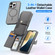 iPhone 16 Pro Max DUX DUCIS Lawa Series 2 in 1 Wallet Zipper Detachable MagSafe Phone Case with Lanyard - Grey