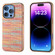 iPhone 16 Pro Max Electroplated Frame Color Lattice Texture PU Phone Case - Tangerine