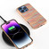iPhone 16 Pro Max Electroplated Frame Color Lattice Texture PU Phone Case - Tangerine