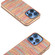 iPhone 16 Pro Max Electroplated Frame Color Lattice Texture PU Phone Case - Tangerine
