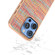 iPhone 16 Pro Max Electroplated Frame Color Lattice Texture PU Phone Case - Tangerine