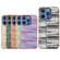 iPhone 16 Pro Max Electroplated Frame Color Lattice Texture PU Phone Case - Tangerine