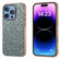 iPhone 16 Pro Max Electroplating Frame Colorful Glitter Phone Case - Black Green