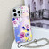 iPhone 16 Pro Max Electroplating Laser Flower Phone Case with Wrist Strap - Peony AH11