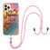 iPhone 16 Pro Max Electroplating Pattern IMD TPU Shockproof Case with Neck Lanyard - Dream Chasing Butterfly