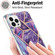iPhone 16 Pro Max Electroplating Splicing Marble Flower Pattern Dual-side IMD TPU Shockproof Phone Case - Dark Purple