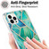 iPhone 16 Pro Max Electroplating Splicing Marble Flower Pattern Dual-side IMD TPU Shockproof Phone Case - Green