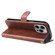 iPhone 16 Pro Max Fashion Calf Texture Zipper Leather Phone Case - Brown