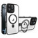 iPhone 16 Pro Max Full Coverage Lens Film MagSafe Holder Transparent Phone Case - Black+White