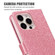 iPhone 16 Pro Max Glitter Powder Love Leather Phone Case - Rose Red
