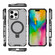 iPhone 16 Pro Max Grating Holder Shockproof Phone Case - Transparent Black