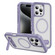 iPhone 16 Pro Max Guard MagSafe Holder Matte PC Hybrid TPU Phone Case - Purple Transparent