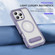 iPhone 16 Pro Max Guard MagSafe Holder Matte PC Hybrid TPU Phone Case - Purple Transparent