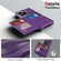 iPhone 16 Pro Max Horizontal Flip Card Bag Holder Leather Phone Case - Purple