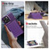 iPhone 16 Pro Max Horizontal Flip Card Bag Holder Leather Phone Case - Purple
