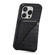 iPhone 16 Pro Max Imitation Crocodile Leather Back Phone Case with Holder - Black