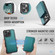 iPhone 16 Pro Max JEEHOOD J05 Business Magnetic Style RFID Leather Phone Case - Blue Green