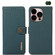 iPhone 16 Pro Max KHAZNEH Custer Genuine Leather RFID Phone Case - Green